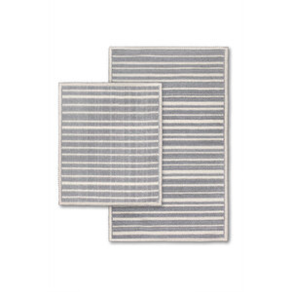 Bluenity Apollo Doğal Pamuklu 2'li Banyo Paspas Seti 60x100+50x60 Cm - Gri Banyo Halısı Fiyatı