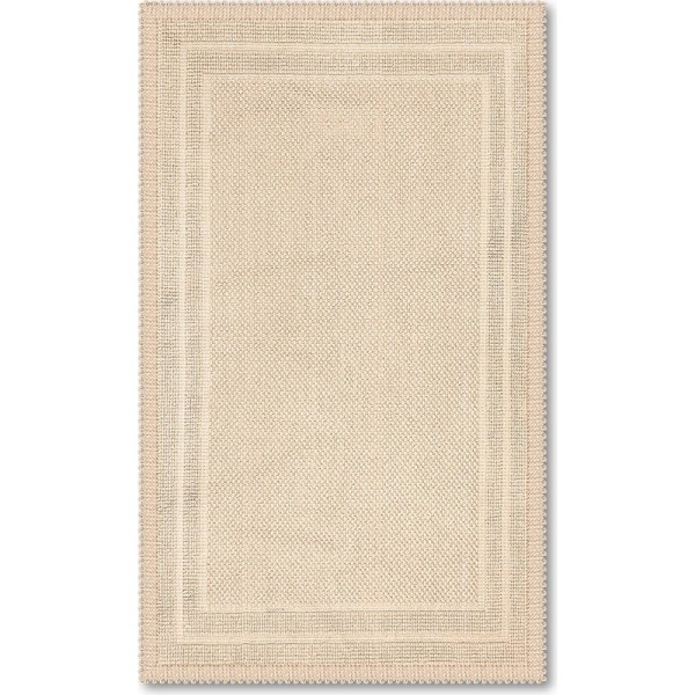 Bluenity Çerçeveli Doğal Pamuklu Banyo Kilimi 60X100 cm - Bej - Renkli - 256 Klozet Takımı Fiyatı