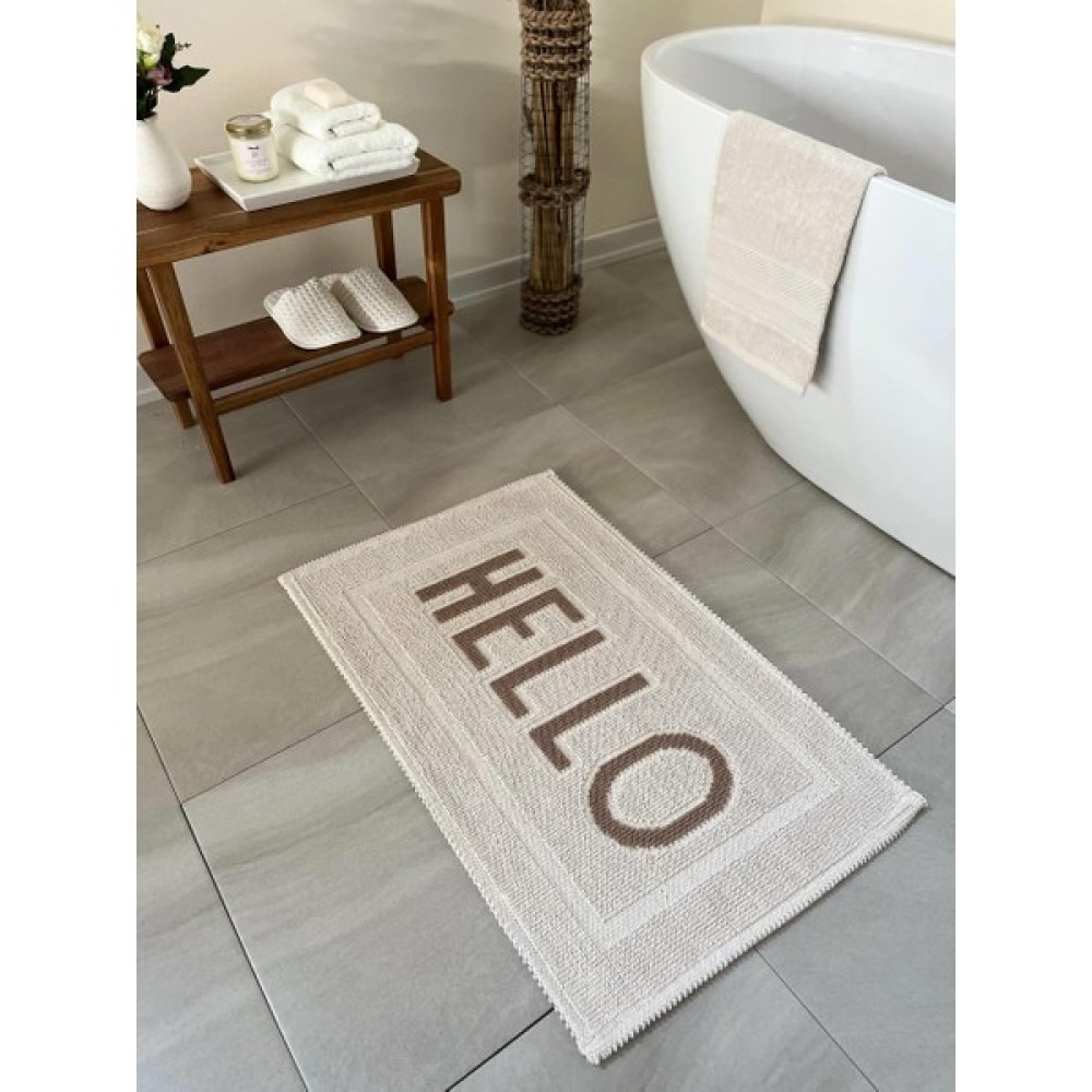 Bluenity Hello Doğal Pamuklu Banyo Paspası 50X80 cm - Bej Klozet Takımı Fiyatı