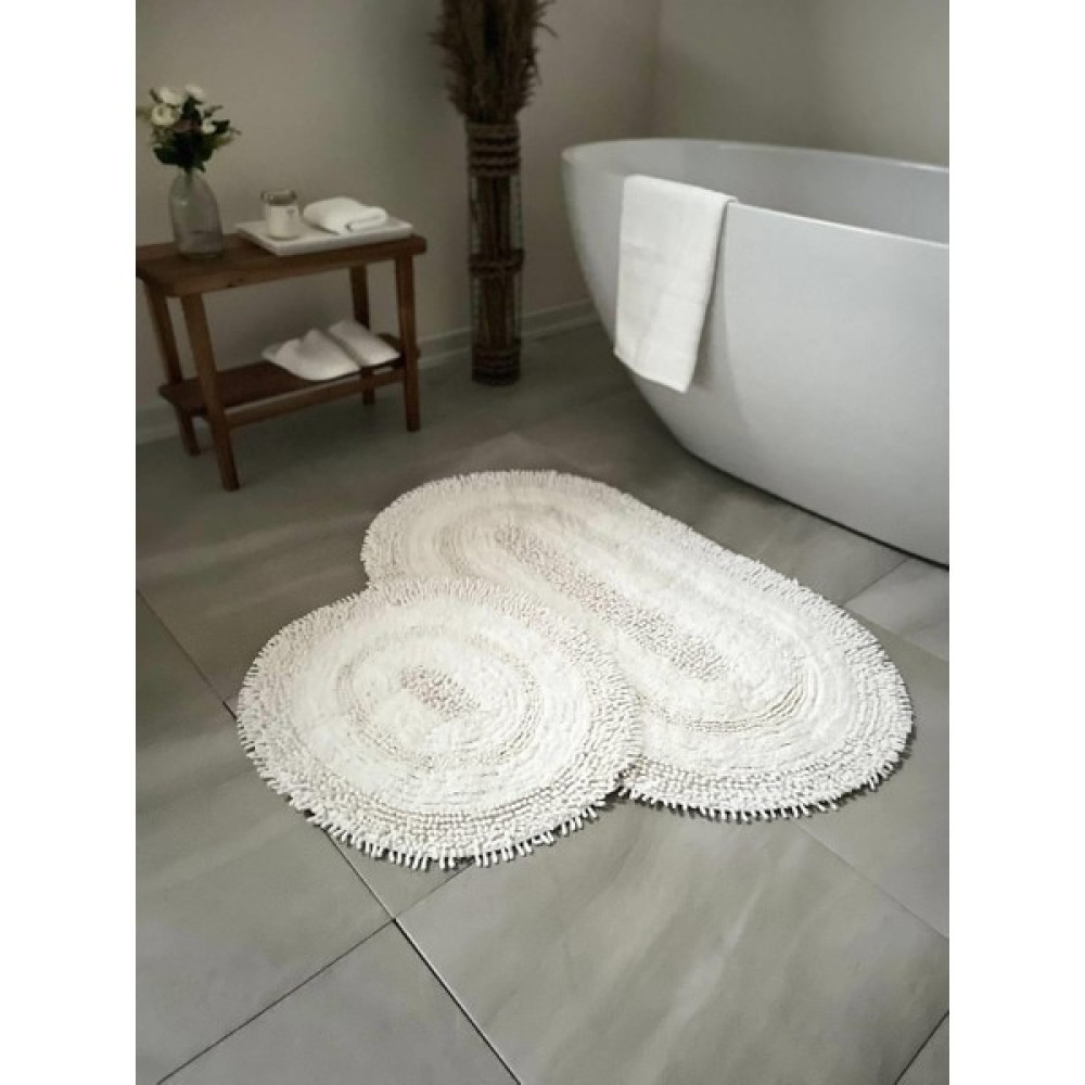 Bluenity Makaroni Doğal Pamuklu 2'li Banyo Paspas Seti 60X100+50X60 cm Beyaz Klozet Takımı Fiyatı