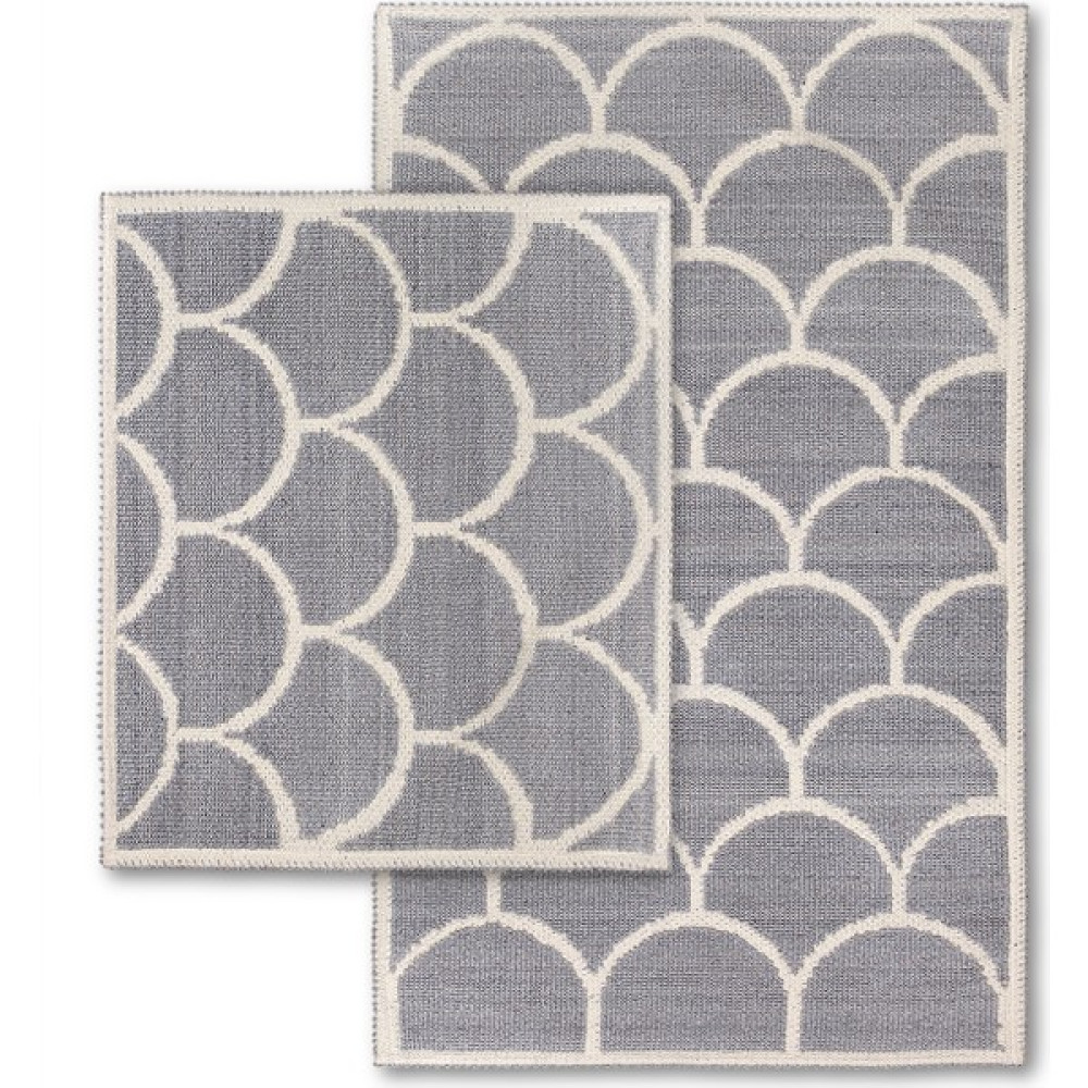Bluenity Pearl Doğal Pamuklu Banyo Kilim Seti - Gri - 60 x 100 cm - 50 x 60 cm Klozet Takımı Fiyatı