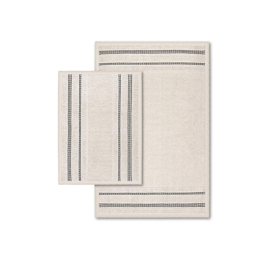 Bluenity Porto Doğal Pamuklu 2li Banyo Paspas Seti 60x90 40x60 Cm - Ekru Banyo Tekstili Fiyatı