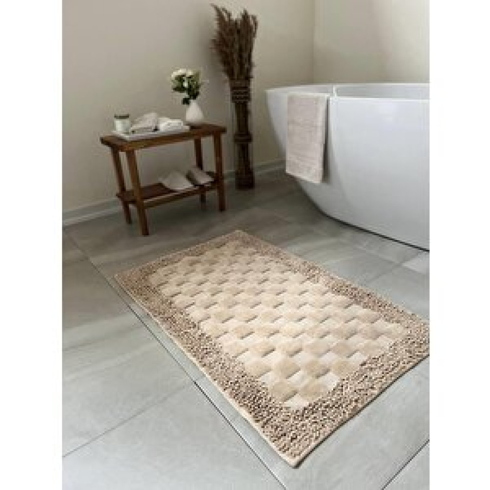 Bluenity Puantiye Doğal Pamuklu Banyo Paspası 60x100 Cm - Bej Banyo Halısı Fiyatı