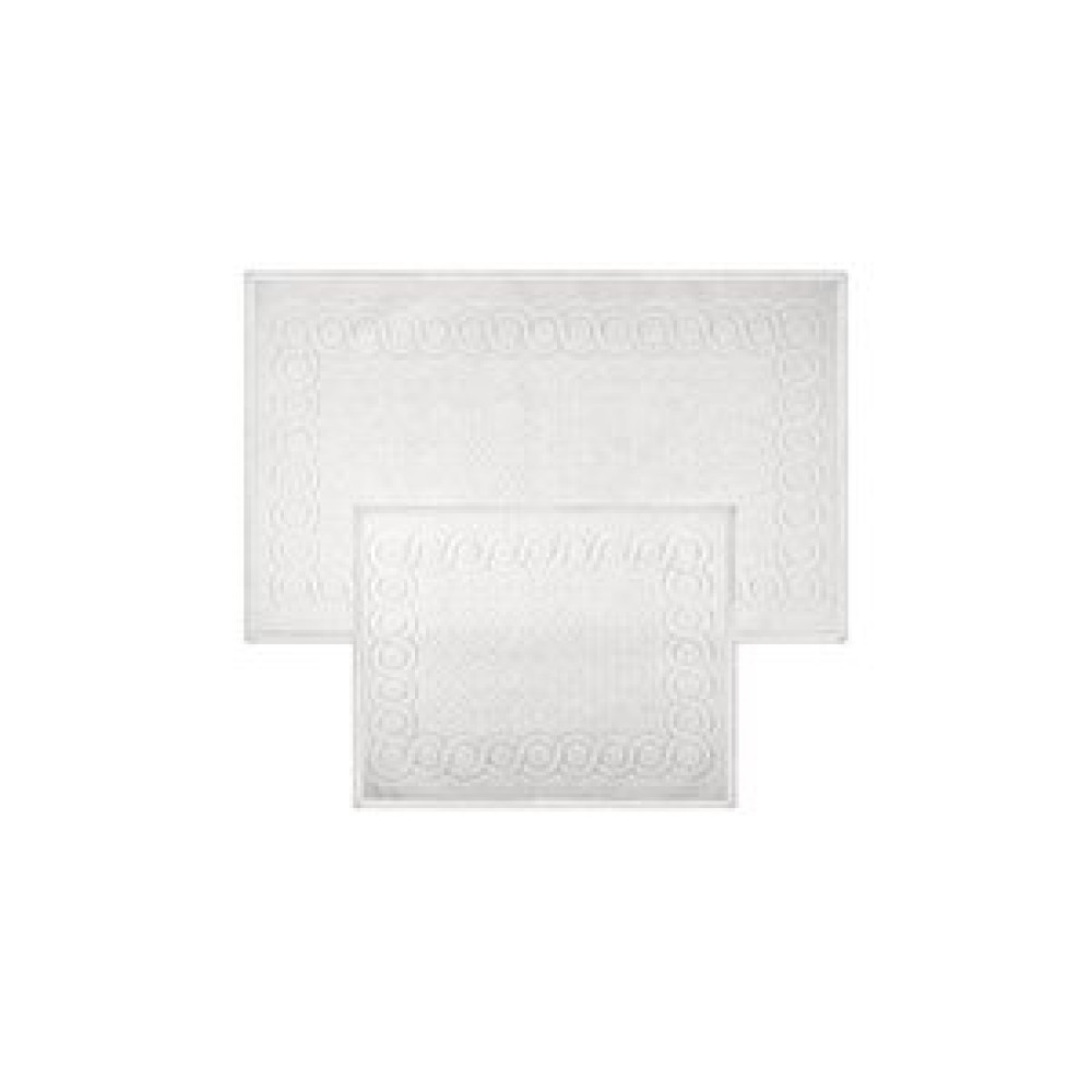 Bluenity Sarmaşık Doğal Pamuklu 2'li Banyo Kilim Seti 60x100+50x60 Cm - Beyaz Banyo Halısı Fiyatı