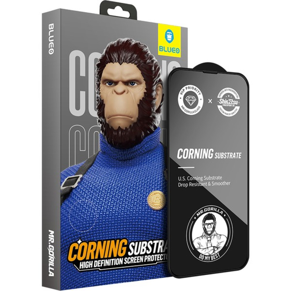 Blueo Apple iPhone 14 Pro Max Uyumlu Tam Kaplayan Corning Gorilla Anti-Static Cam Ekran Koruyucu Darbe Emici Temperli Kırılmaz Cam - Şeffaf Cep Telefonu Ekran Koruyucusu Fiyatı