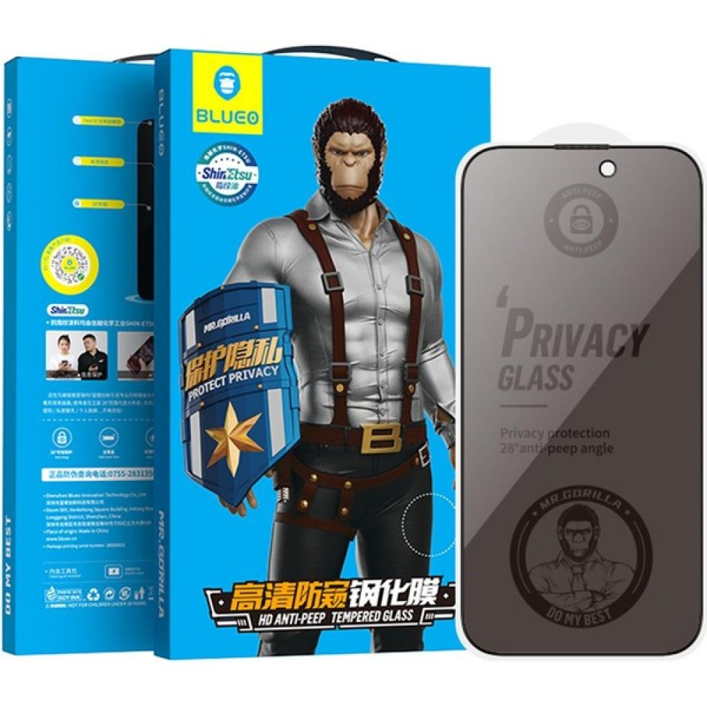 Blueo iPhone 14 Pro Uyumlu Kırılmaz Cam Privacy Hayalet Tam Kaplayan Anti-Peep Ekran Koruyucu - Şeffaf Cep Telefonu Ekran Koruyucusu Fiyatı