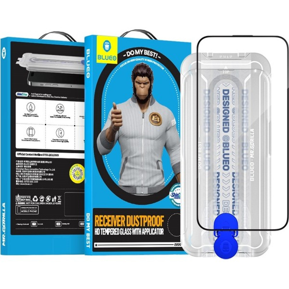 Blueo Iphone 15 Pro Max uyumlu Anti-Dust Uygulama Aparatlı Toz Koruma Hd Darbe Emici Cam Ekran Koruyucu - iPhone 15 Pro Max - Şeffaf Cep Telefonu Ekran Koruyucusu Fiyatı