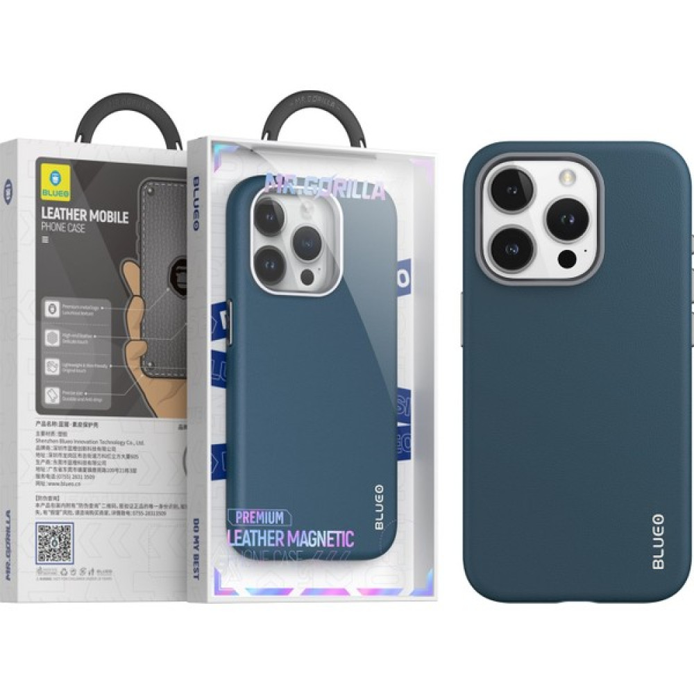 Blueo iPhone 15 Pro Max Uyumlu Deri Premium Magsafe Kılıf Lacivert Cep Telefonu Kılıfı Fiyatı