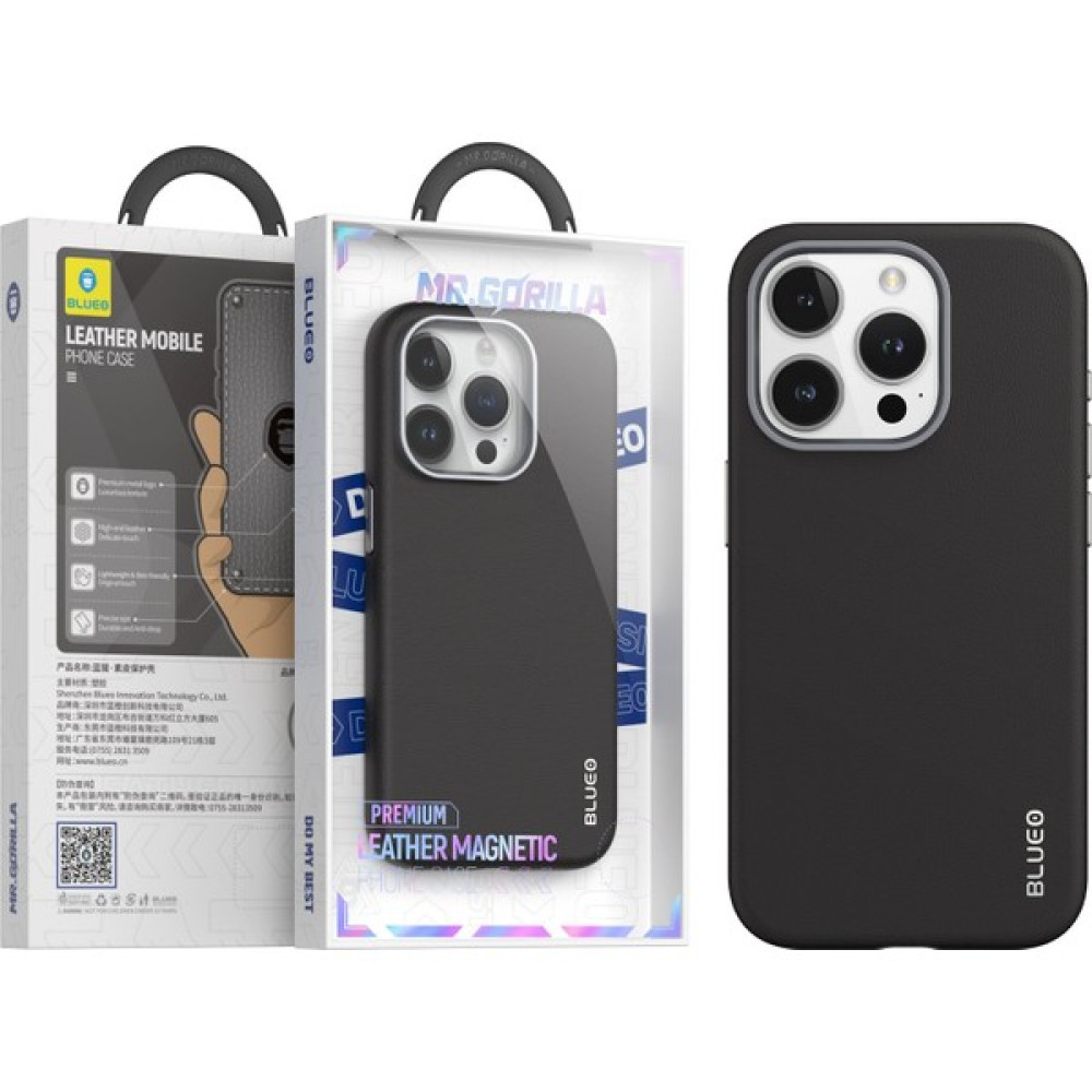 Blueo iPhone 15 Pro Max Uyumlu Deri Premium Magsafe Kılıf Siyah Cep Telefonu Kılıfı Fiyatı