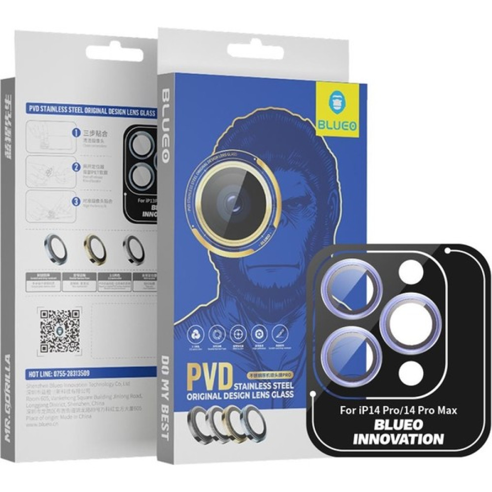 Blueo Pvd Stainless Steel Su ve Toz Geçirmez Lens Koruyucu Apple iPhone 14 Pro/14 Pro Max 3 Adet Mor - iPhone 14 Pro Max Cep Telefonu Ekran Koruyucusu Fiyatı