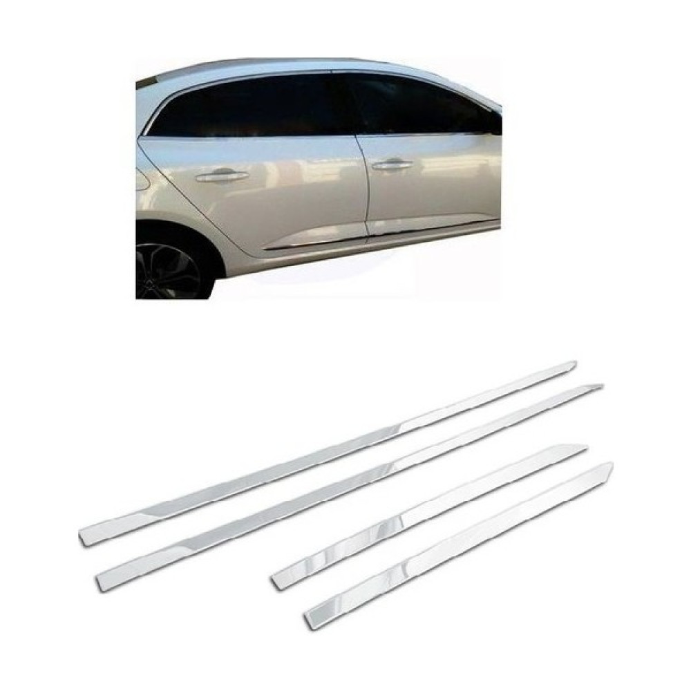 Blueoto Renault Megane 4 Sedan 2015-2022 Yan Kapı Çıtası Krom 4 Parça Paslanmaz Çelik Oto Dış Aksesuar & Yedek Parça Fiyatı