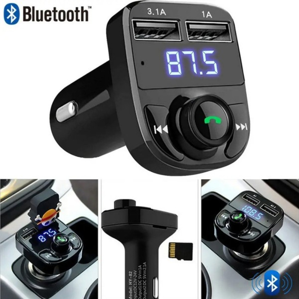 Bluetooth Araç Kiti Fm Verici Çakmaklık USB Flash Disk Müzik ve Handsfree - Siyah Oto Transmitterleri Fiyatı