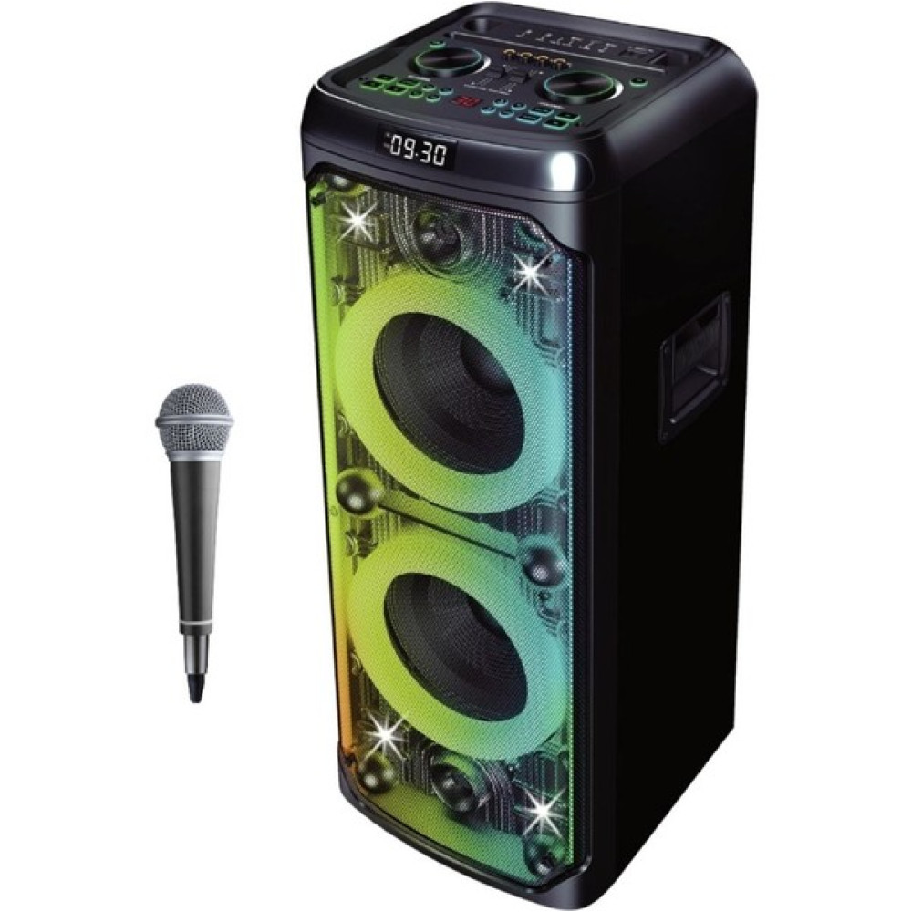 Bluetooth Hoparlör 100W Karaoke Mikrofonlu Rgb Ledli Şeffaf Transparan Tasarım 10X2INÇ Parti Boy - Siyah Oto Boyaları Fiyatı