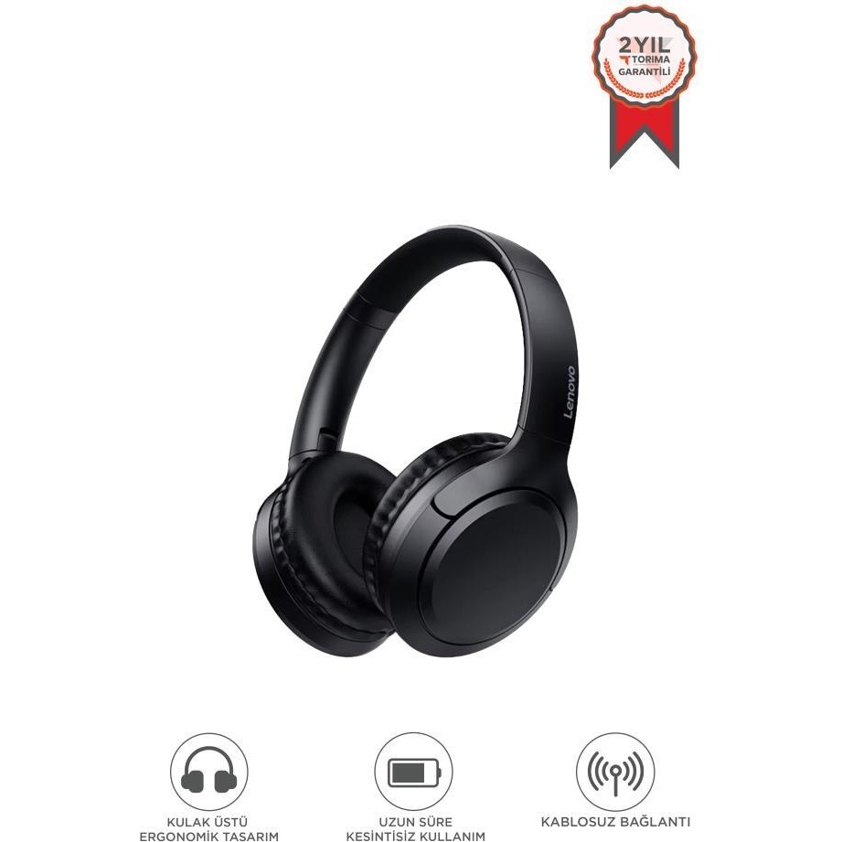 Bluetooth Kulaklık Kulak Üstü Kablosuz Kulaklık Lenovo TH53 Siyah Bluetooth Kulaklık Fiyatı
