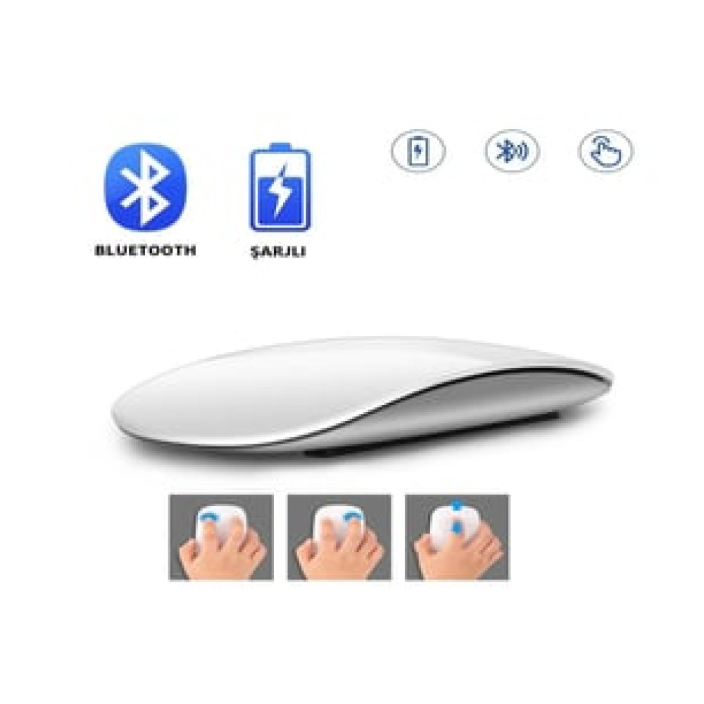 Bluetooth Touch Şarjlı Mouse Tablet Telefon Bilgisayar ile Uyumlu Sessiz Dokunmatik Kablosuz Fare Kablolu Mouse Fiyatı