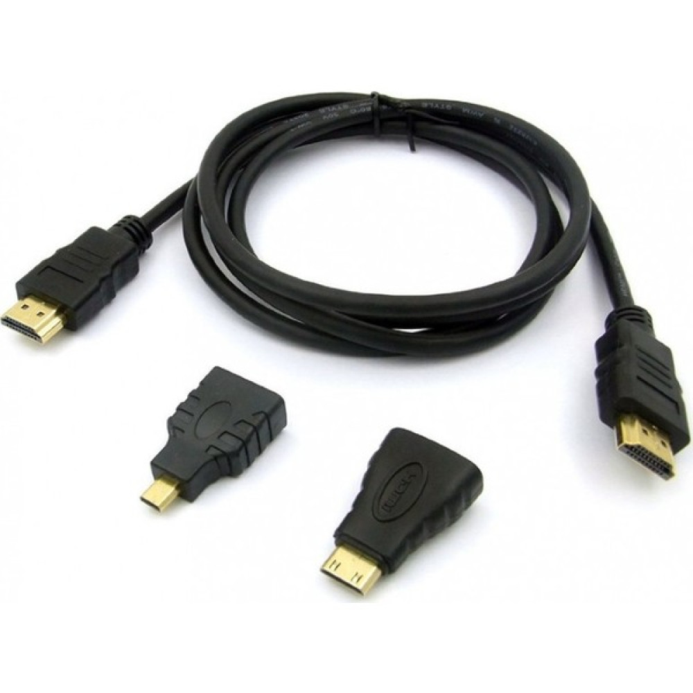 Blueway 3in 1 HDMI Kablosu Micro / Mini HDMI Kablo 3'lü - Siyah Görüntü Kablosu Fiyatı