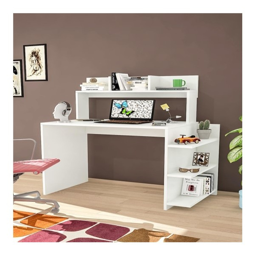 BMdekor Çalışma Masası Bilgisayar Masası Poyraz Beyaz - Y: 74 cm D: 55 cm G: 104 cm Çalışma Masası Fiyatı