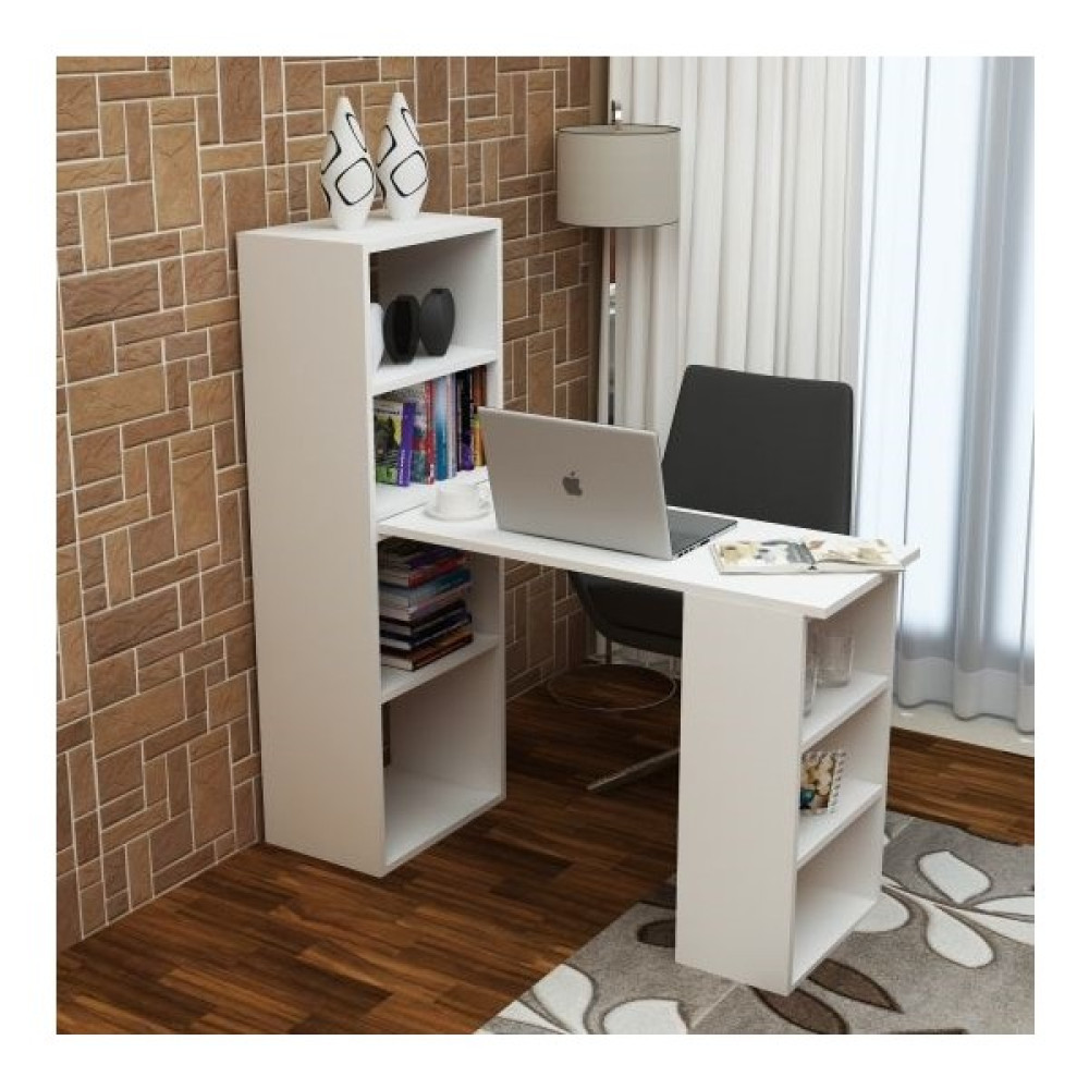 BMdekor Çalışma Masası Bilgisayar Masası West Beyaz - Y: 123 cm D: 40 cm G: 120 cm Çalışma Masası Fiyatı