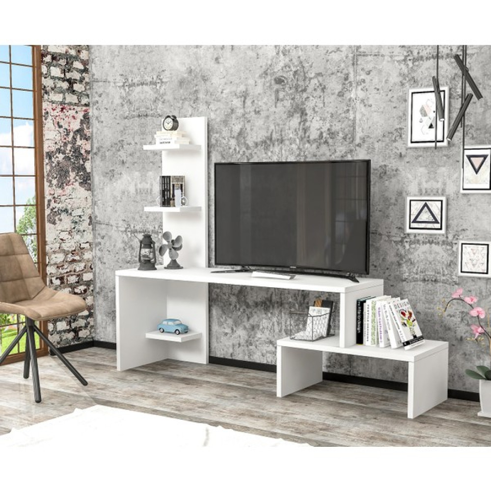 BMdekor TV Ünitesi Sümbül Beyaz 124 cm Tv Ünitesi / Sehpası Fiyatı