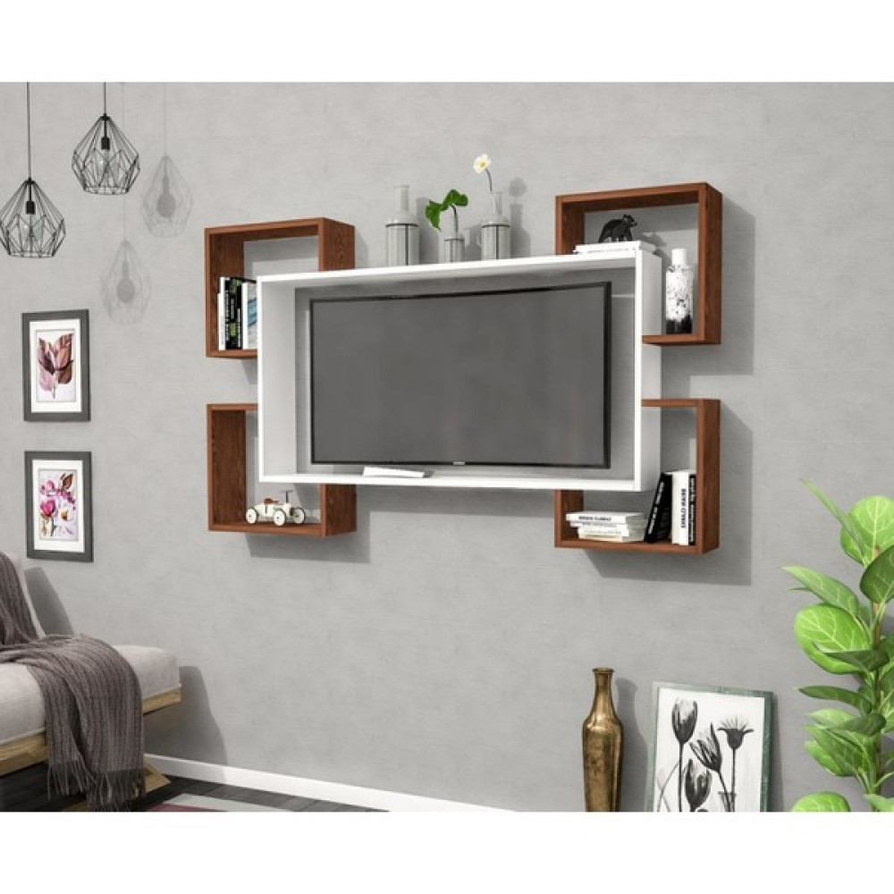 BMdekor TV Ünitesi West Beyaz Ceviz 166 cm - Venge - Beyaz Tv Ünitesi / Sehpası Fiyatı
