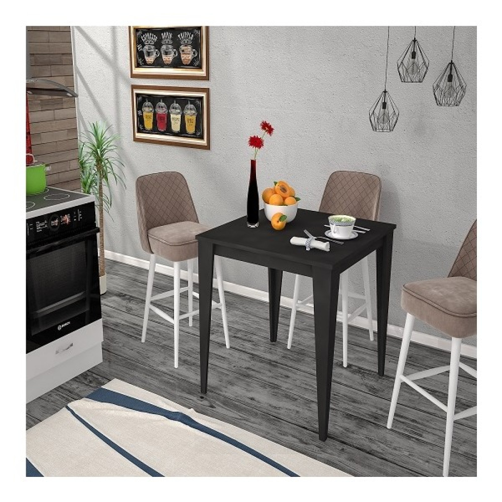 BMdekor Yemek Masası Yaren Siyah 70 cm Yemek & Mutfak Masası Fiyatı