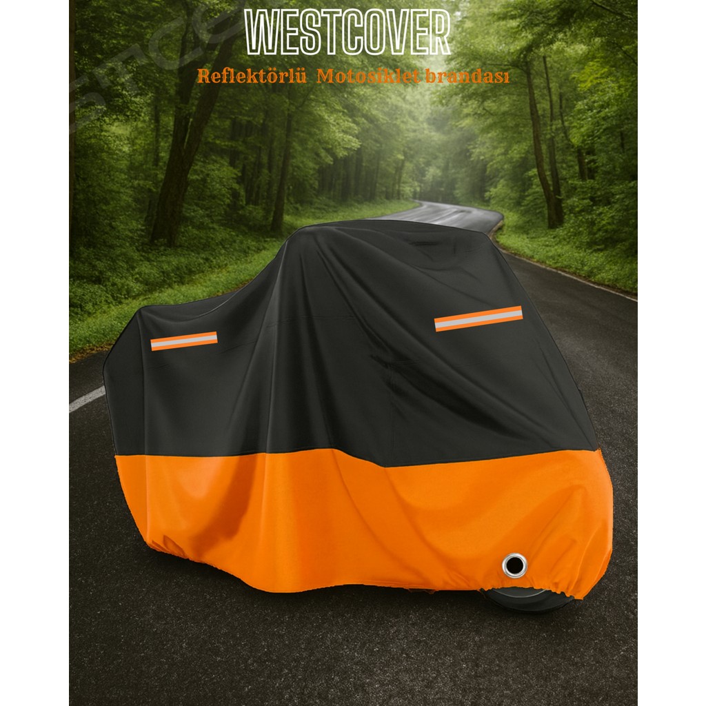 Bmw Yeni R 1300 Gs Adventure Uyumlu Motosiklet Brandası Turuncu Siyah Reflektörlü Motor Örtüsü - TOPCASE UYUMSUZ Motorsiklet Brandaları Fiyatı