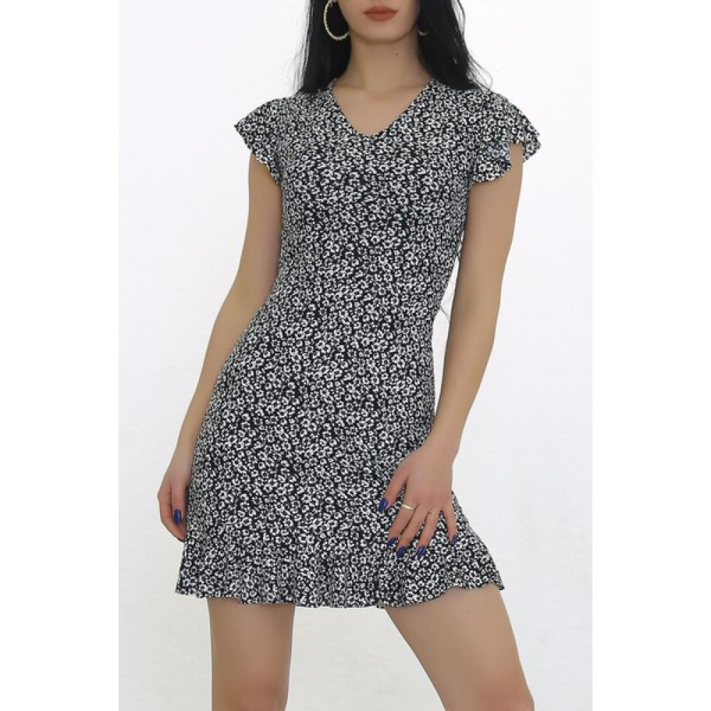 Bns Butik Altı Fırfırlı Elbise Beyazçiçekli - 2255.555. Elbise Fiyatı