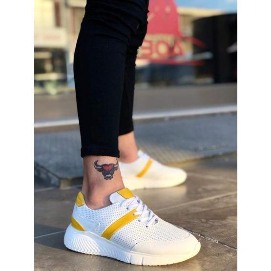 Boa BA0139 Sarı İçi Dışı Hakiki Deri Beyaz Sneakers Erkek Ayakkabı