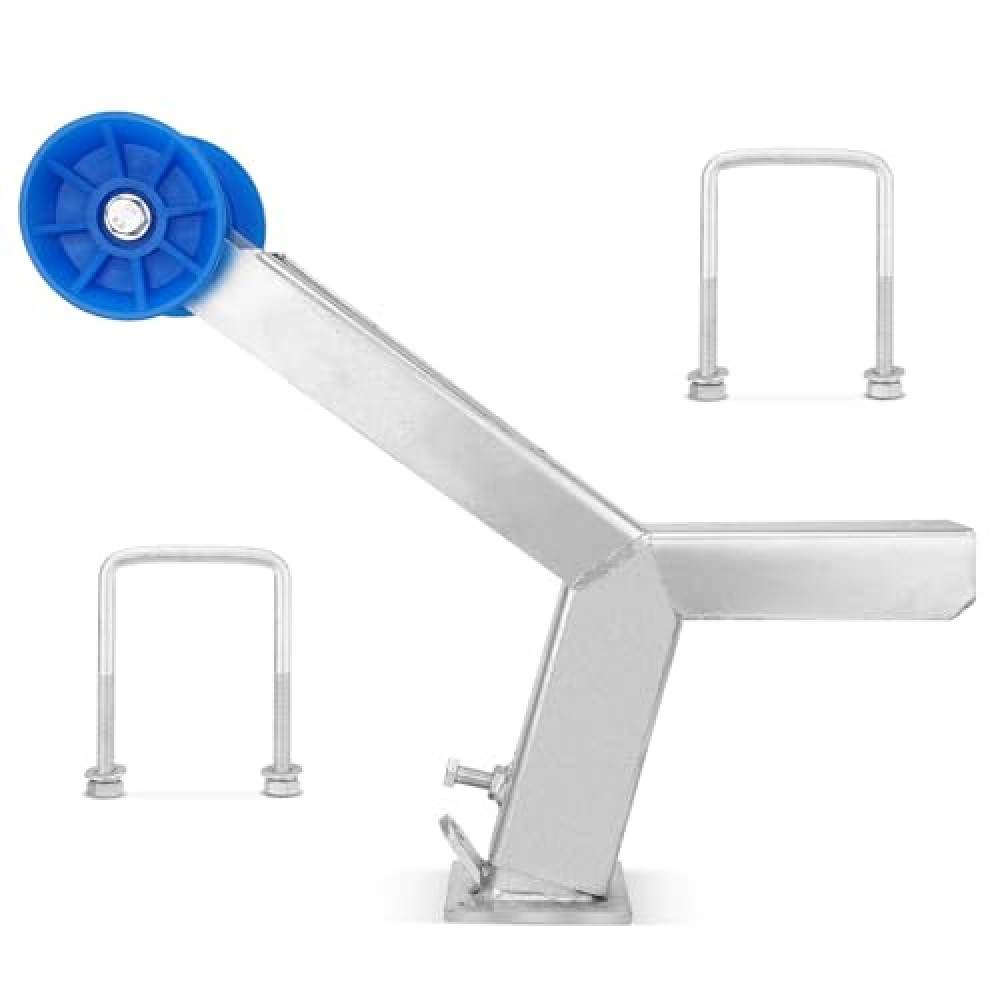 Boat Trailer Winch Post with Roller Compatible with 3" W X 4" H Boat Trailer Drawbar, Height Adjustable Boat Winch Mounts, Boat Trailer Winch Stand