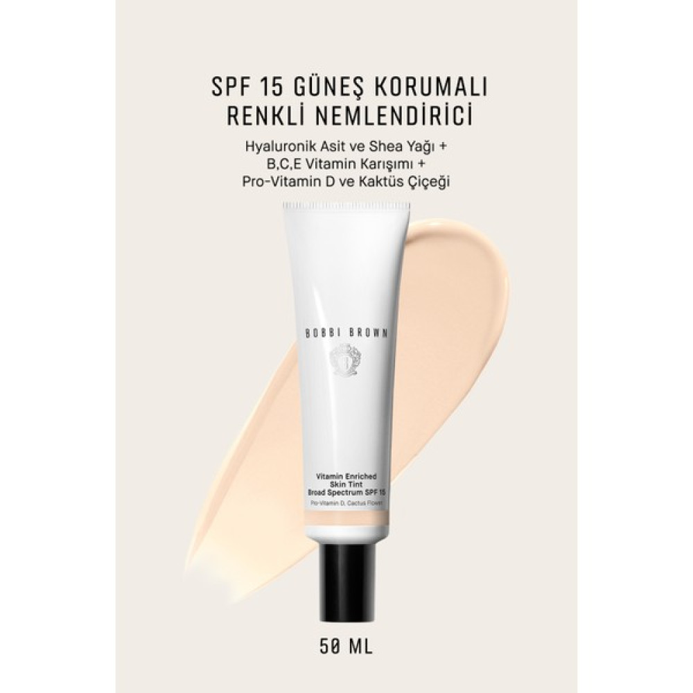 Bobbi Brown Vitamin Enriched Işıltılı Bitişli Renkli Nemlendirici SPF 15 50 ml - Fair 1 - 716170284668 Fondötenler Fiyatı
