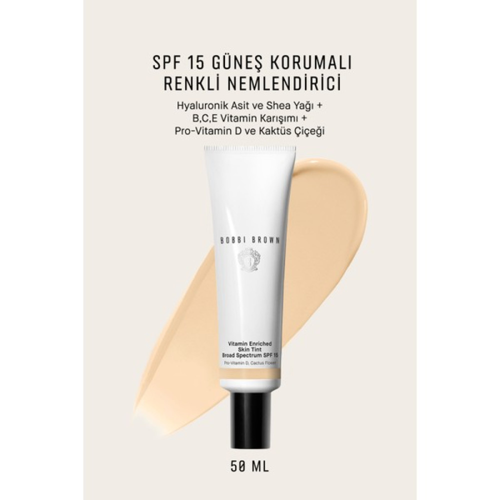 Bobbi Brown Vitamin Enriched Işıltılı Bitişli Renkli Nemlendirici SPF 15 50 ml - Light 3 - 716170284712 Fondötenler Fiyatı
