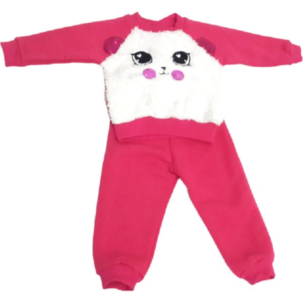 Bobollino Kız Bebek Kedi Nakışlı Welsoftlu 3 İplikli İkili Takım Kız Çocuk Giyim Takımı Fiyatı