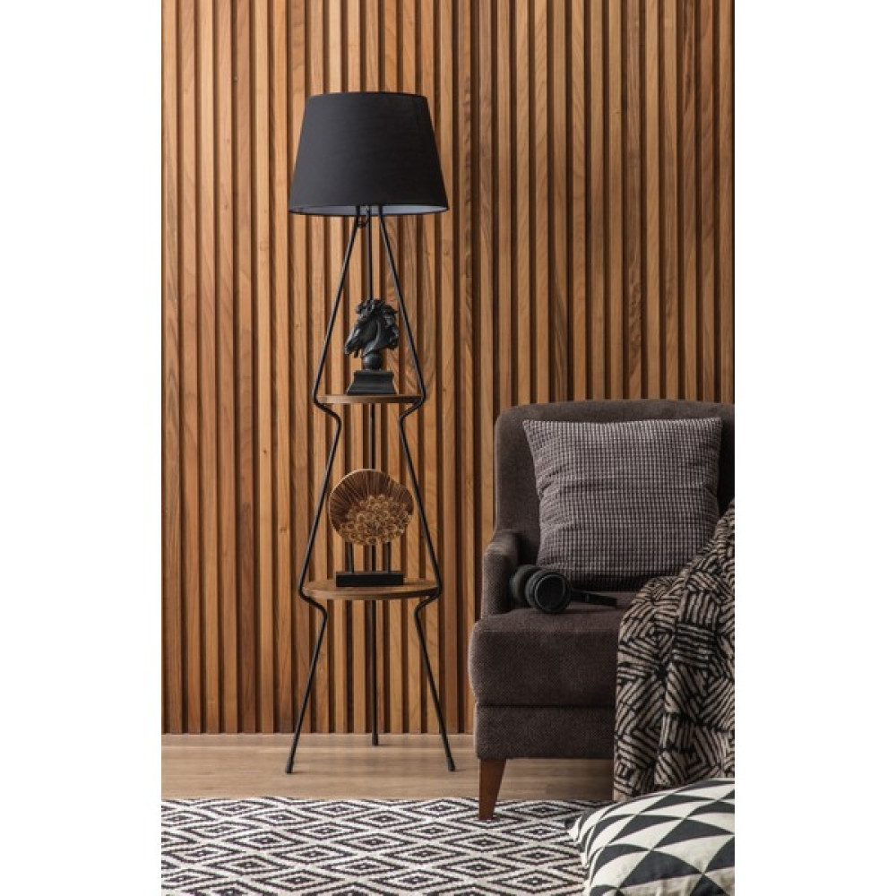 Boccalı Design Mona Raflı Lambader - Siyah Lambader Fiyatı