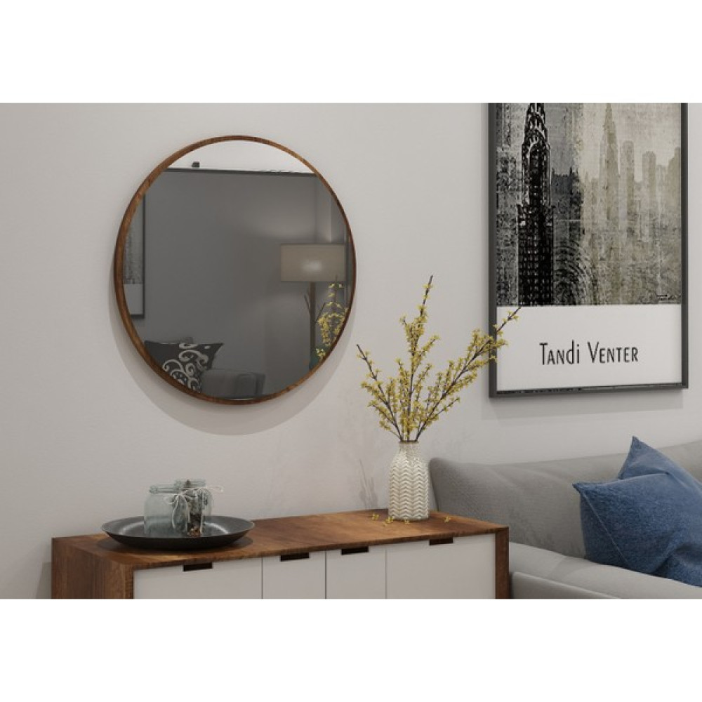 Boccalı Design Raul Antre Hol Koridor Duvar Konsol Salon Mutfak Banyo Ofis Aynası - Ceviz Dresuar / Makyaj Masası Fiyatı