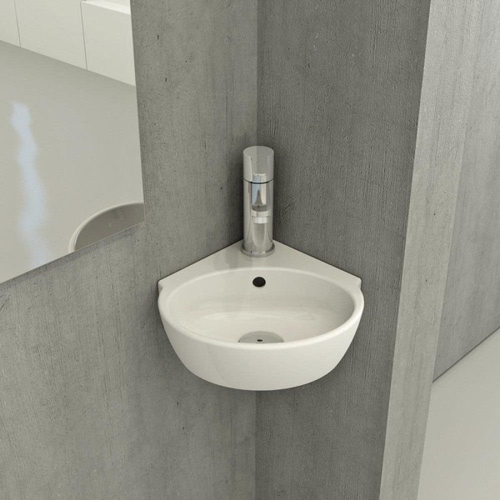 Bocchı 1392-014-0126 Bocchi Mini Köşe Lavabo 30 cm - Parlak Bisküvi Lavabo Fiyatı