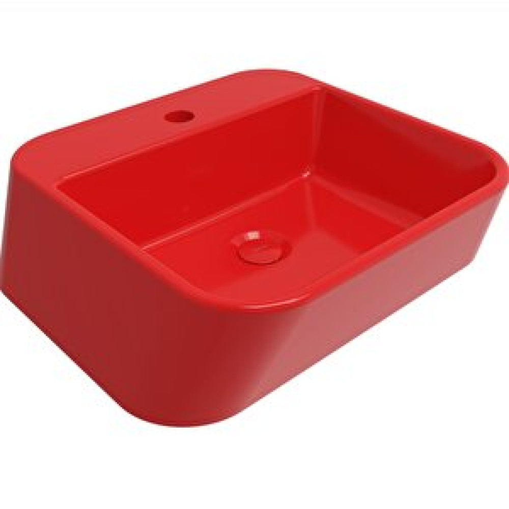 Bocchi Firenze 1074-019-0125 Batarya Banklı Çanak Lavabo Parlak Kırmızı Lavabo Fiyatı