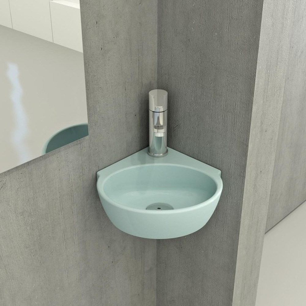 Bocchi Mini Köşe Lavabo 30 cm Mat Buz Mavi 1392-029-0126 Lavabo Fiyatı