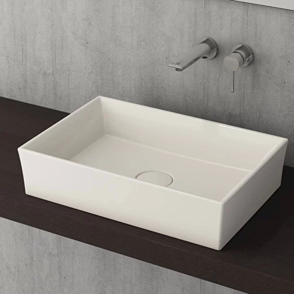 Bocchi Vessel 1172-014-0125 56×38 CM Dikdörtgen Parlak Bisküvi Lavabo Şofbenler Fiyatı
