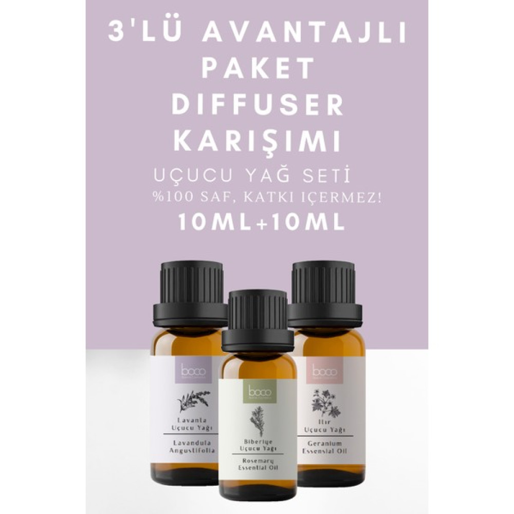 Boco 3l'ü Difuser Karışımı Yenilenme Biberiye & Itır & Lavanta %100 Saf Uçucu Yağı (30 ml) Oto Boyaları Fiyatı