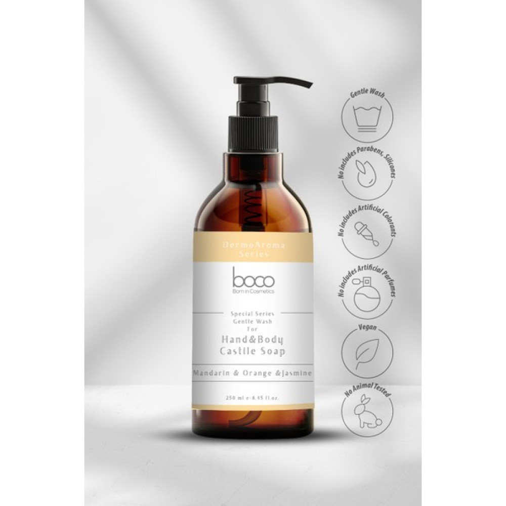 Boco Mandalina & Portakal & Yasemin %100 Saf Kastil Sabun - Boco Dermo Aroma Serisi (250 ml) El Bakımı Fiyatı
