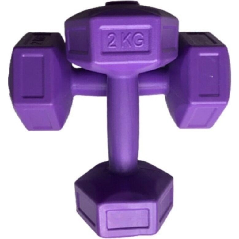 Body GYM Body-Gym 2 kg x 2 Adet Dambıl Vinyl Kaplı Dumbell Ağırlık - Mor Dambıllar & El / Ayak Ağırlıkları Fiyatı