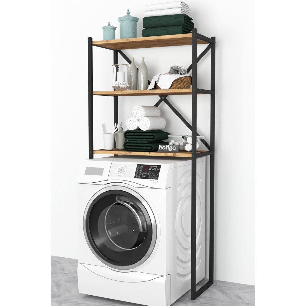 Bofigo 3 Raflı Metal Banyo Düzenleyici Metal Banyo Rafı Çamaşır Makinası Üstü Çam Banyo Dolabı / Mobilyası Fiyatı