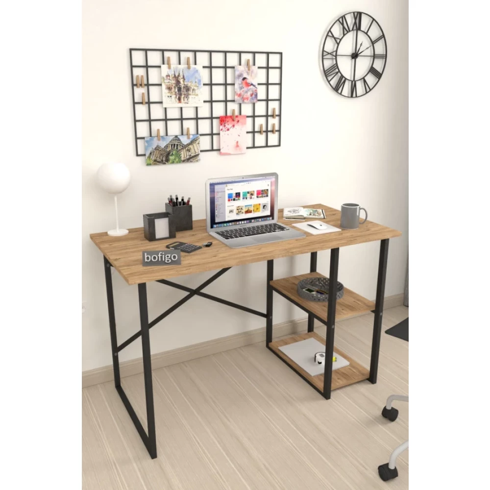 Bofigo 60X120 Cm 2 Rafli Calisma Masasi Bilgisayar Masasi Ofis Ders Yemek Masasi Cam Çalışma Masası Fiyatı