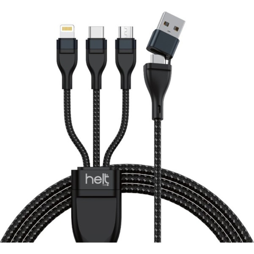 Boğazören Araba Araç Için Çoklu Şarj Kablosu USB Dönüştürücü Çok Uçlu USB To Micro + Lightning + Type-C - Siyah Cep Telefonu Şarj Cihazı Fiyatı