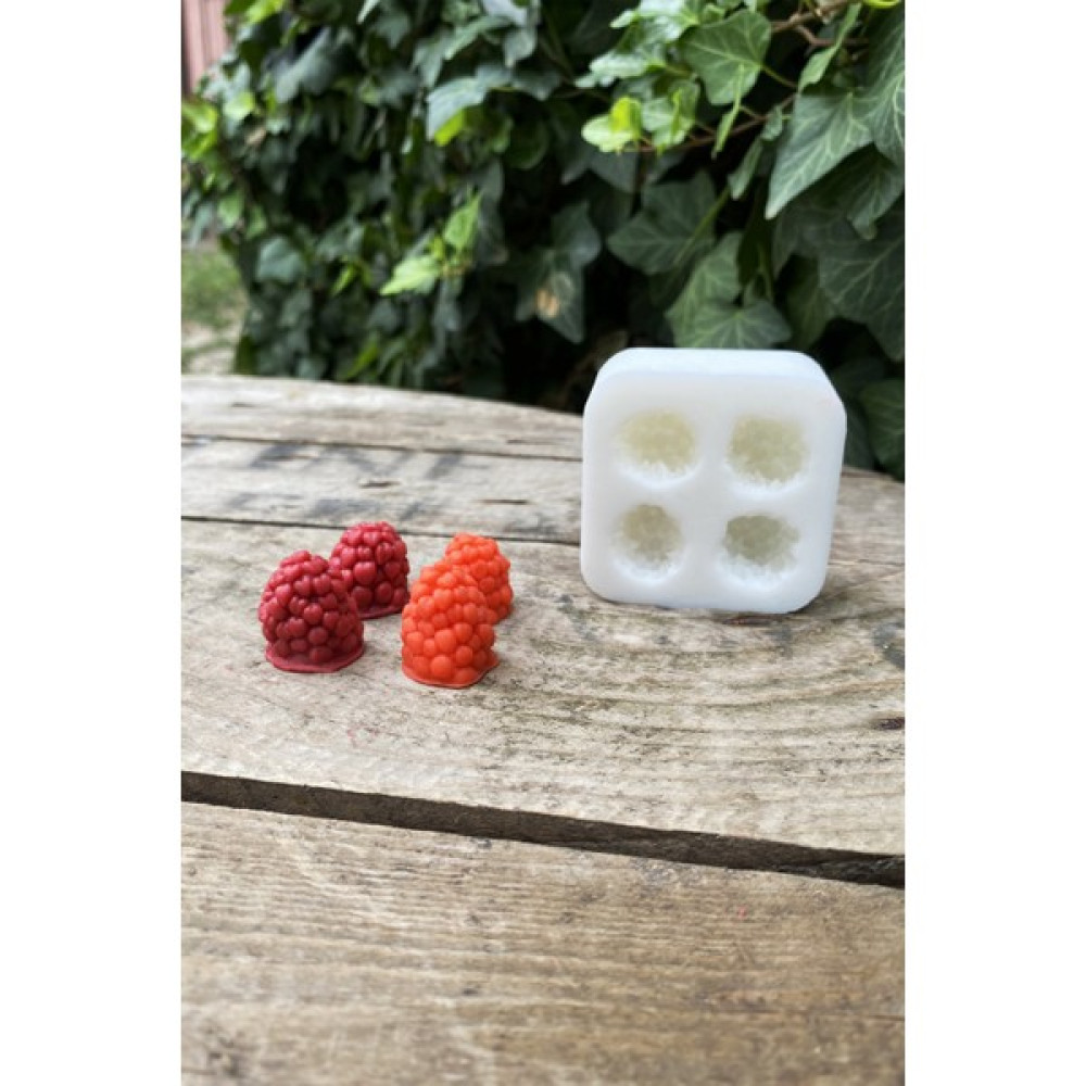 Böğürtlen Dörtlü Mum Kalıbı ( Silikon ) ( 2 x 1,7 x 2 cm ) ( Küçük Süsleme Kalıbı) 1 Adet - Beyaz Dekoratif Mum Fiyatı