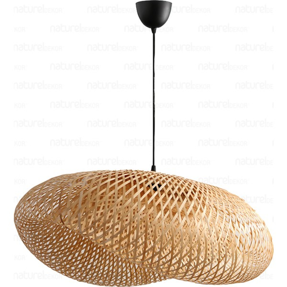 Bohem Bambu Elips Sarkıt Avize Lamba 60cm - Iskandinav, Modern, Bohem, Rattan Aydınlatma Avize Fiyatı