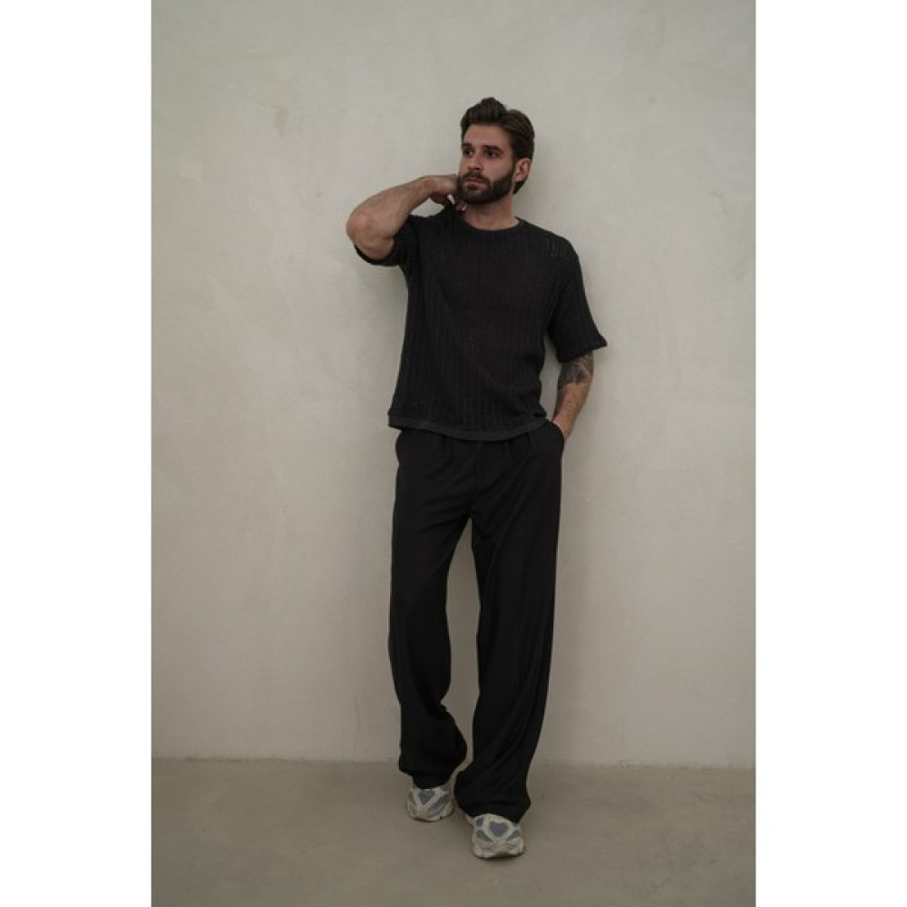 Bohemai Joseph Erkek Yuvarlak Yaka Füme Triko T-Shirt Erkek T-shirt Fiyatı