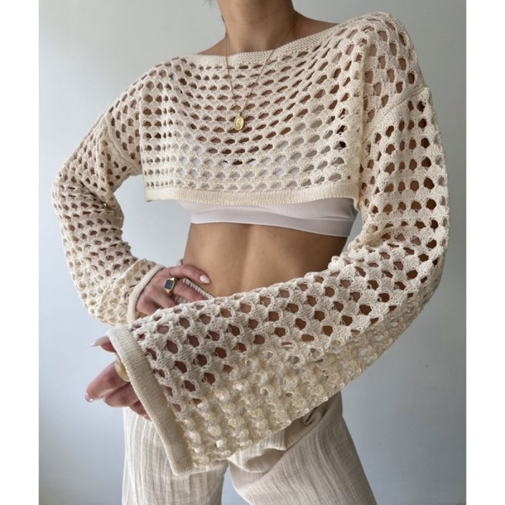 Bohemai Santa Bej Crop Bluz Fiyatı