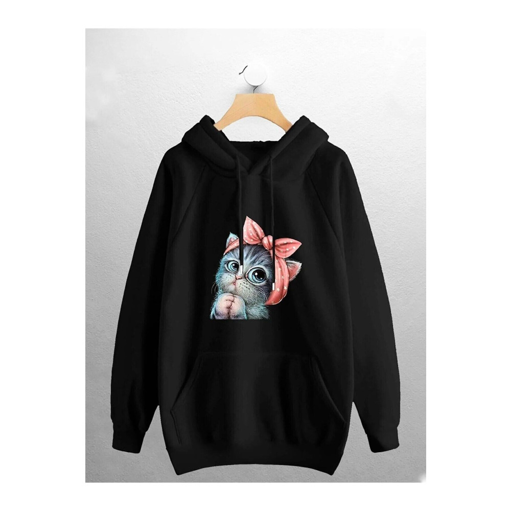 BOHEMGİYİM 7hills Giyim Siyah Unisex Baskılı Kanguru Cepli Hoodie Sweat S Beden Bayan Sweatshirt Fiyatı