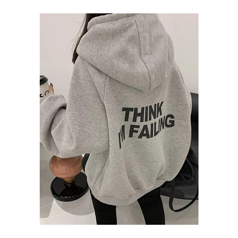 BOHEMGİYİM Bohem Giyim Kadın Gri Oversize Mı Baskılı Sweatshirt S-M Beden Bayan Sweatshirt Fiyatı